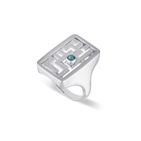 A-Maze-Ring - Sterling Silver / London Blue Quartz