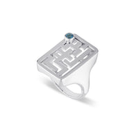 A-Maze-Ring - Sterling Silver / London Blue Quartz