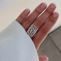 A-Maze-Ring - Sterling Silver / London Blue Quartz