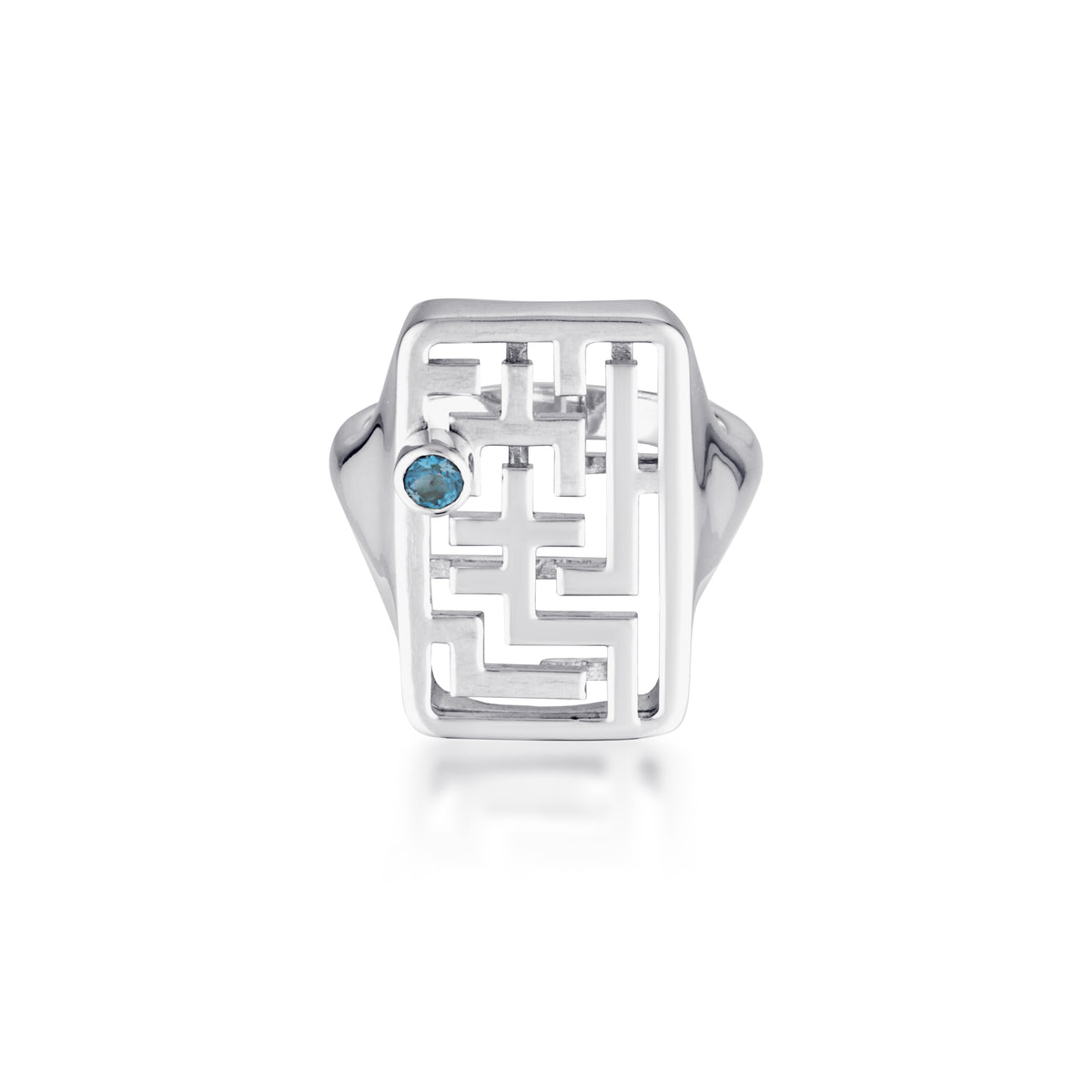 A-Maze-Ring - Sterling Silver / London Blue Quartz