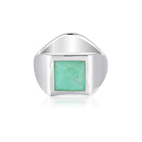Australian Natural Gemstone Signet Ring - Chrysoprase
