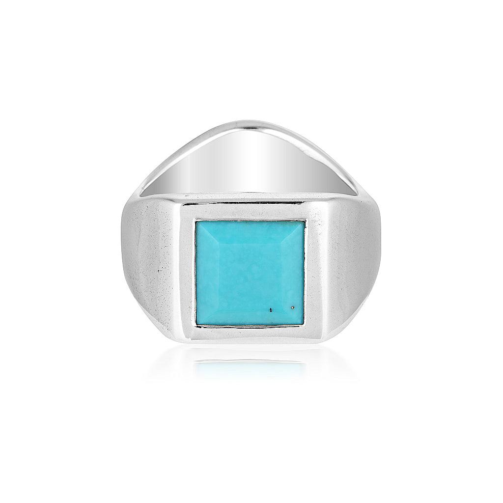 Australian Natural Gemstone Signet Ring - Turquoise