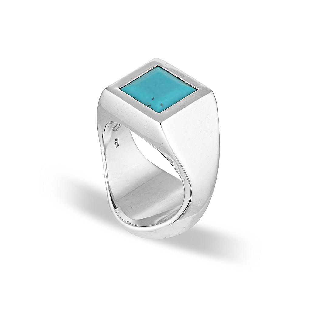 Australian Natural Gemstone Signet Ring - Turquoise