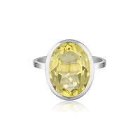 Celebration Stacker Ring - Large Oval - Lemon Quartz