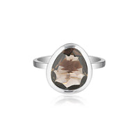 Celebration Stacker Ring - Large Tri-Cut - Smoky Quartz