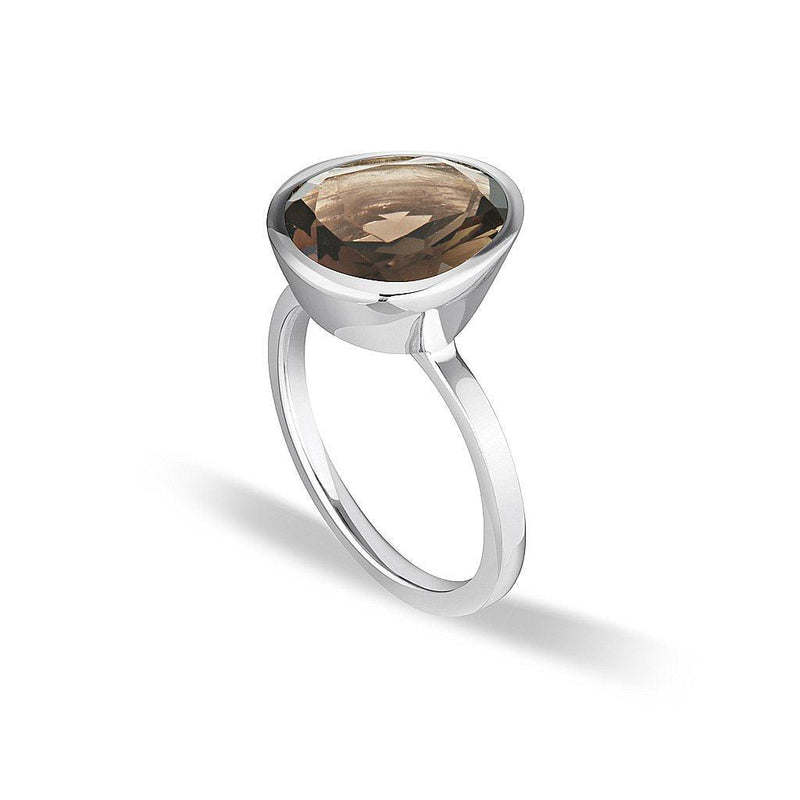 Celebration Stacker Ring - Large Tri-Cut - Smoky Quartz