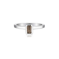 Celebration Stacker Ring - Small Emerald Cut Rectangle - Smoky Quartz