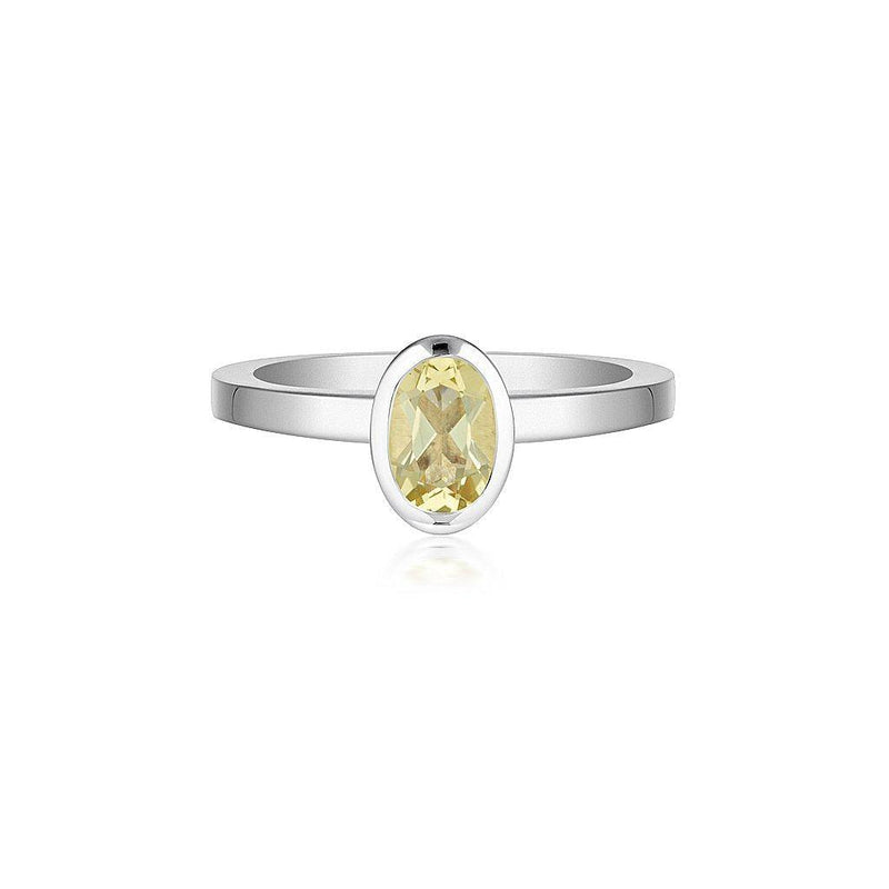 Celebration Stacker Ring - Small Oval - Lemon Quartz
