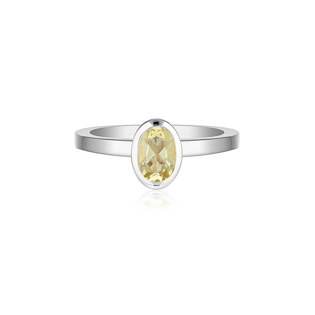 Celebration Stacker Ring - Small Oval - Lemon Quartz