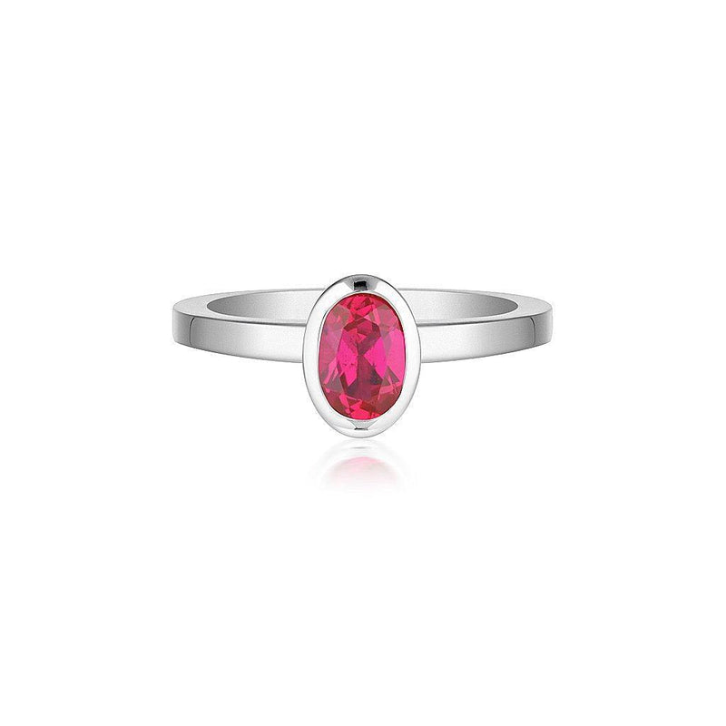 Celebration Stacker Ring - Small Oval - Red Corundum