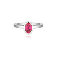 Celebration Stacker Ring - Small Oval - Red Corundum