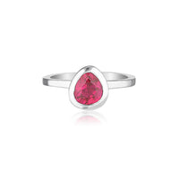 Celebration Stacker Ring - small Tri-Cut - Red Corundum