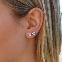 Celebration Stud Earrings - London Blue Quartz