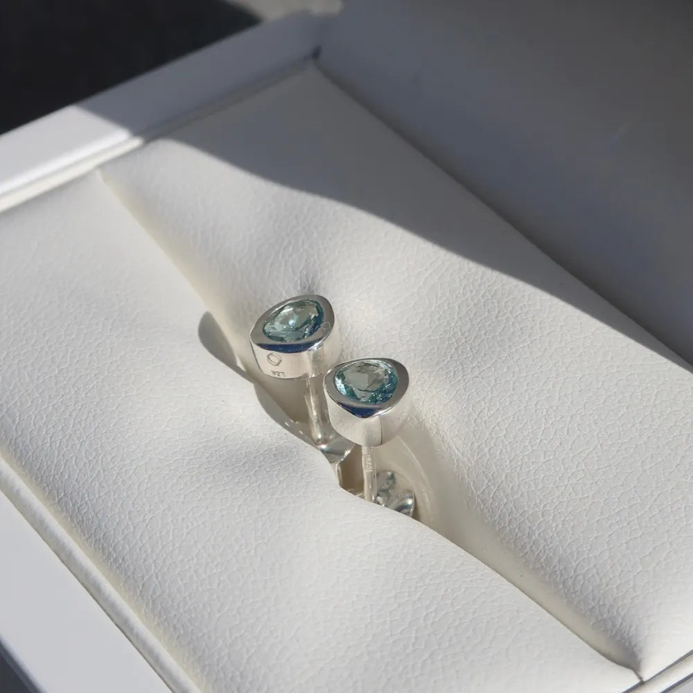 Celebration Stud Earrings - London Blue Quartz