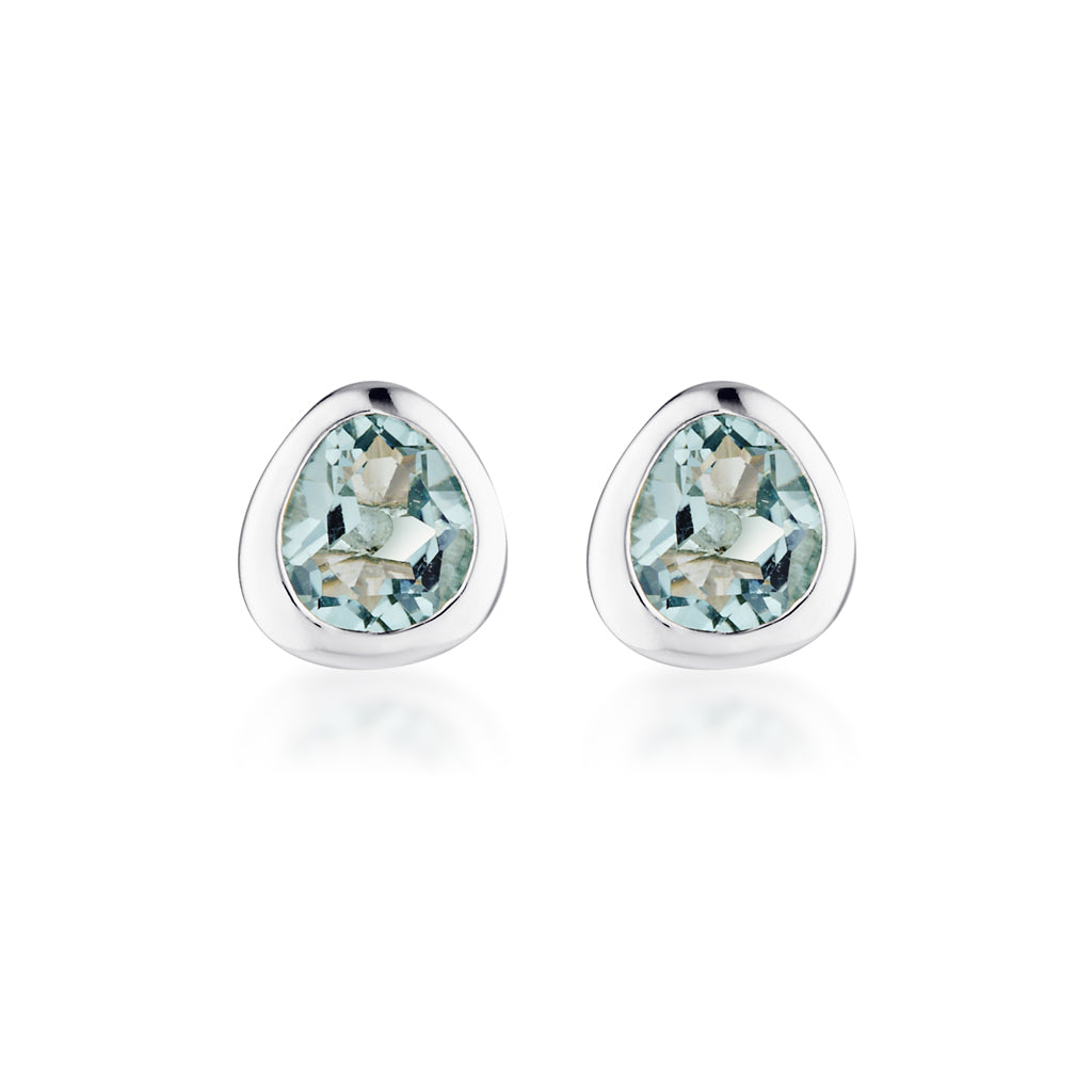 Celebration Stud Earrings - London Blue Quartz