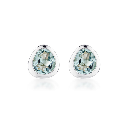 Celebration Stud Earrings - London Blue Quartz