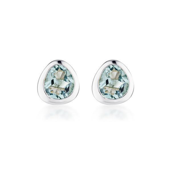 Celebration Stud Earrings - London Blue Quartz