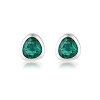 Celebration Stud Earrings - Sterling Silver | Emerald