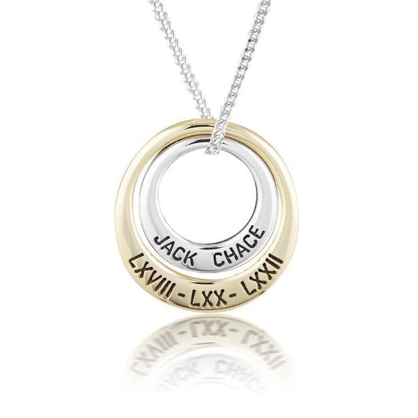 Combination Ubercircles 1 Small Silver & 1 Medium Yellow Gold