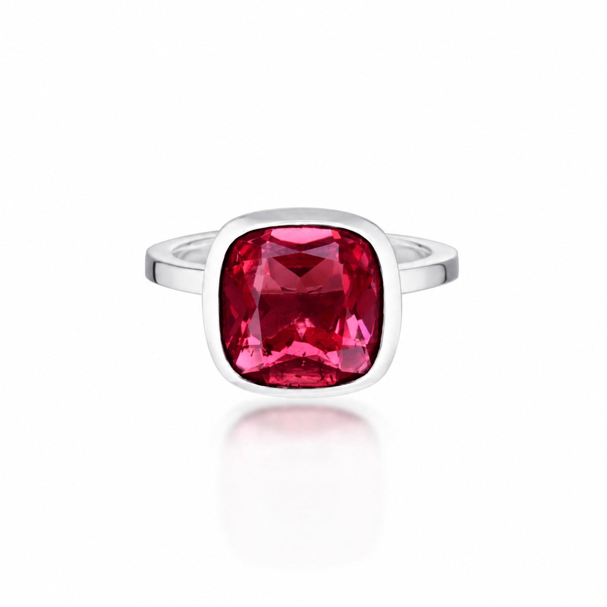 Cushion Cut Stacker Ring - Lab Pink Sapphire | One of One