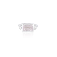 Emerald Cut Swivel Ring - Rose Quartz