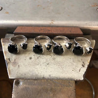 Everyday Gemstone Ring Black Agate Duet