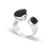 Everyday Gemstone Ring Black Agate Duet