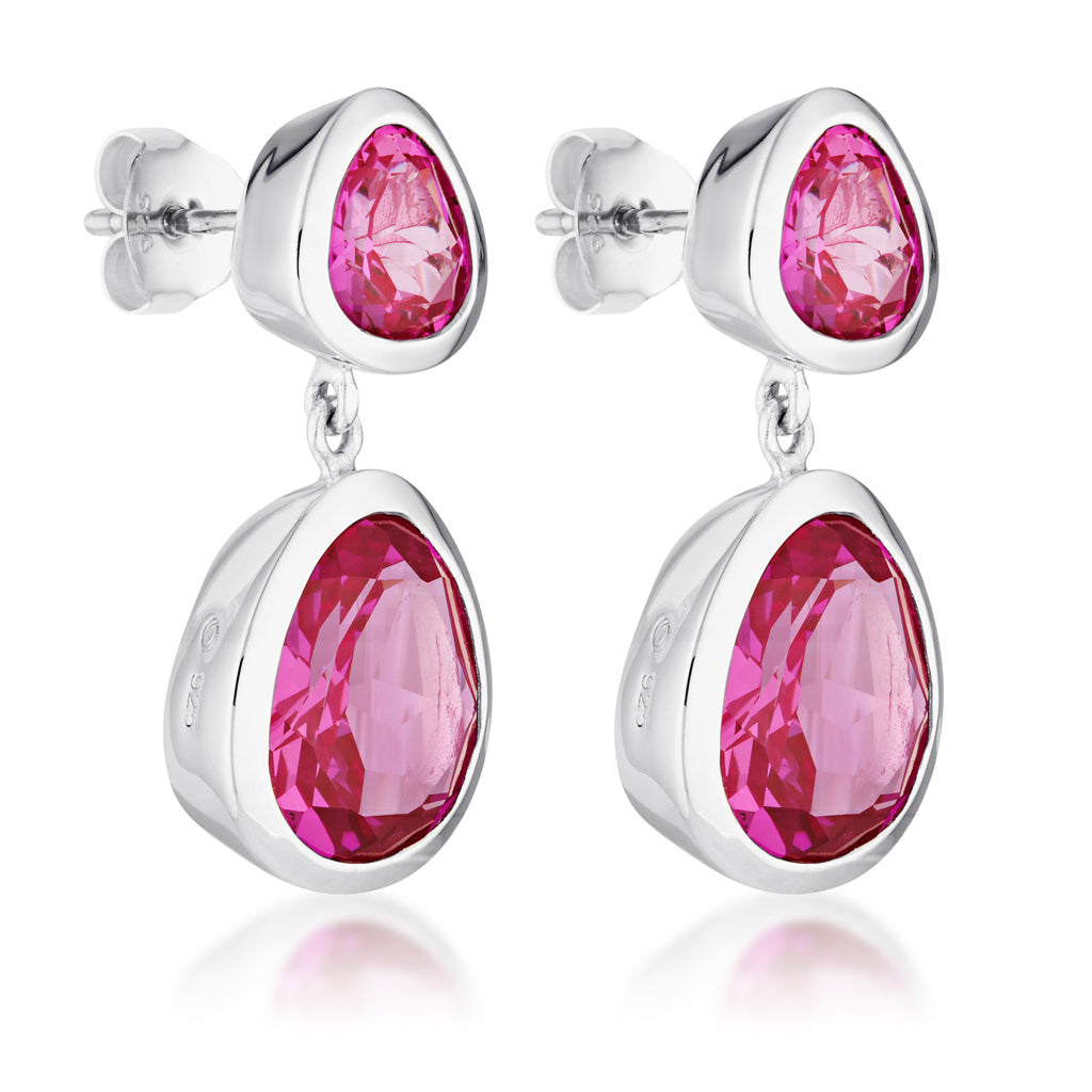 Evolution Duet Earrings | Fuchsia
