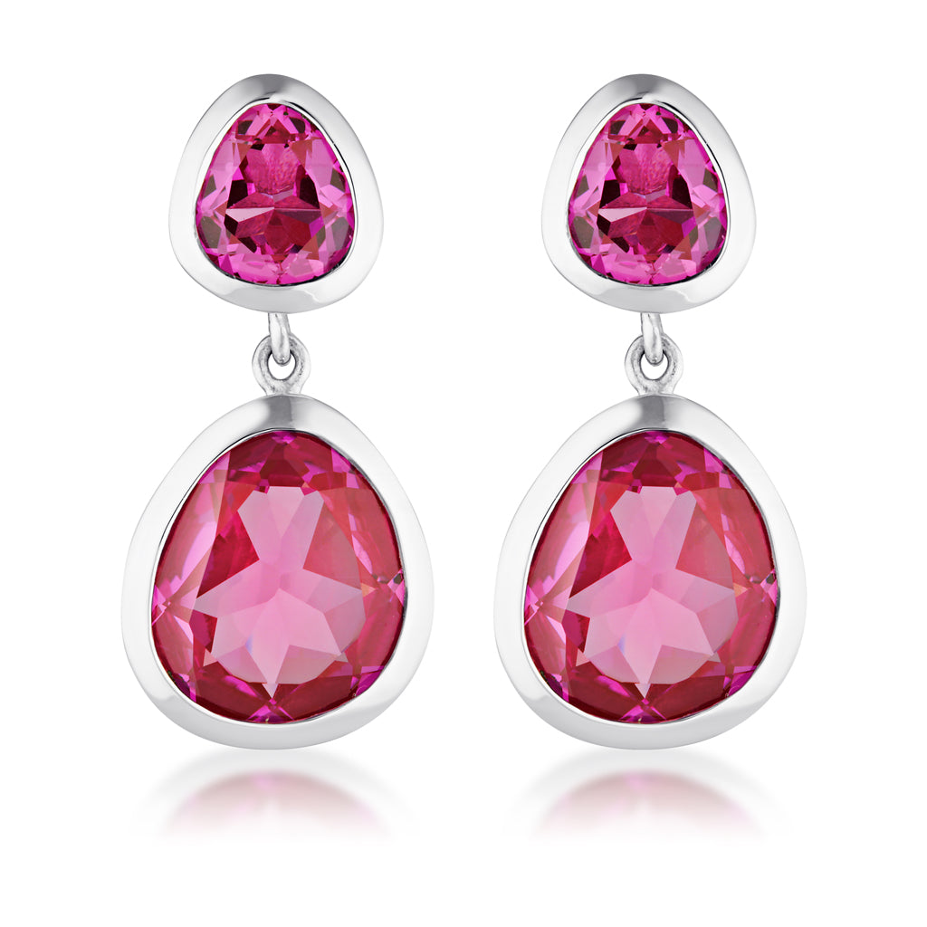 Evolution Duet Earrings | Fuchsia