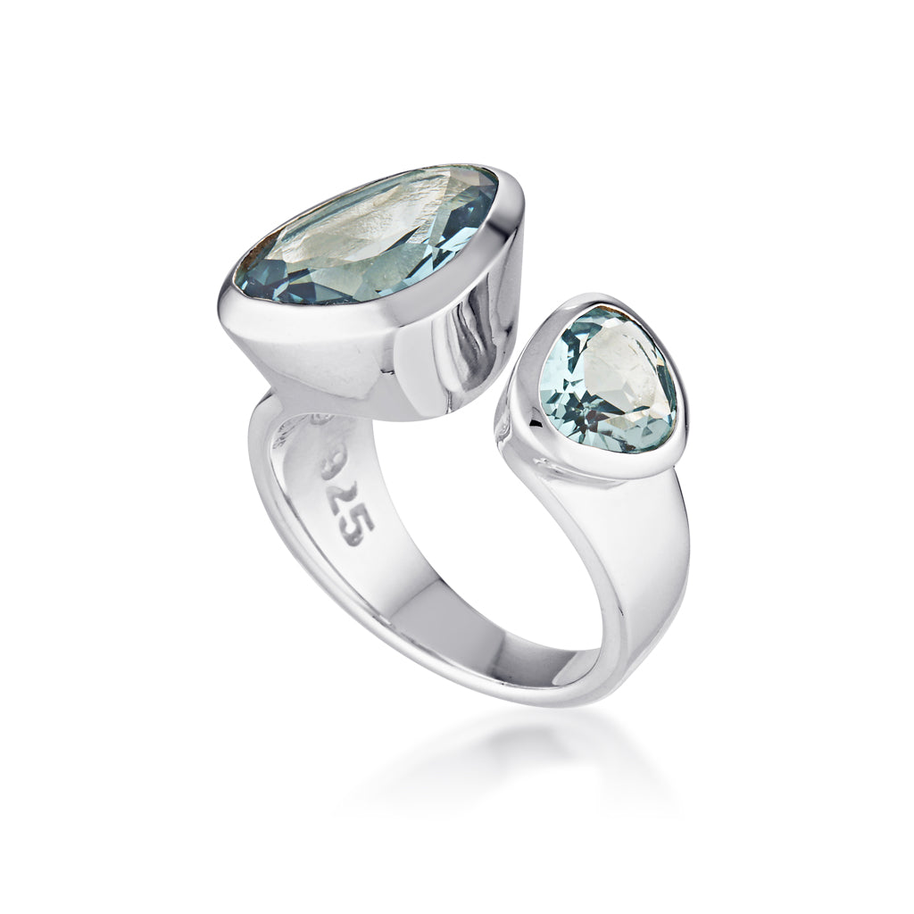Evolution Duet Gemstone Ring | London Blue Quartz