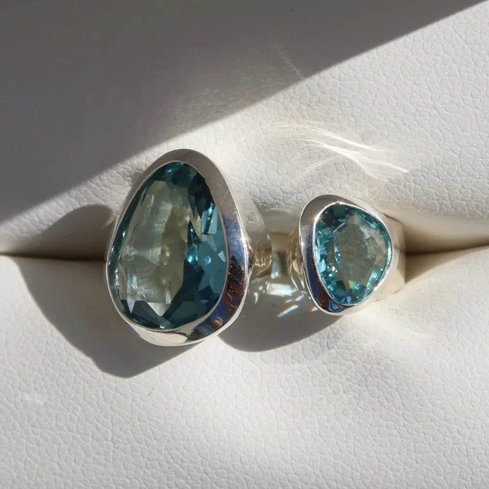 Evolution Duet Gemstone Ring | London Blue Quartz