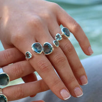 Evolution Duet Gemstone Ring | London Blue Quartz