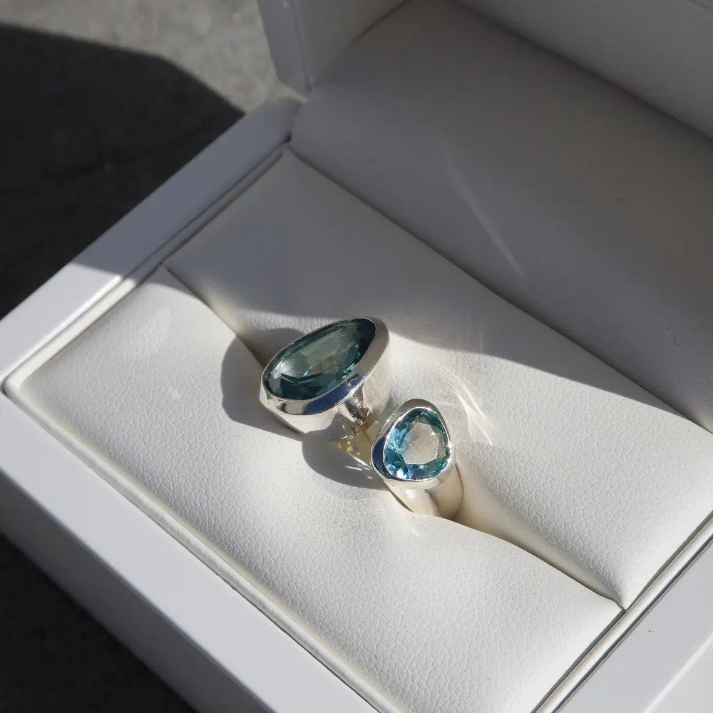 Evolution Duet Gemstone Ring | London Blue Quartz