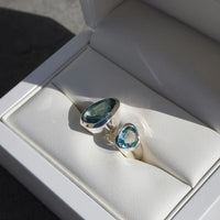 Evolution Duet Gemstone Ring | London Blue Quartz