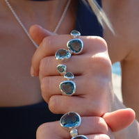 Evolution Duet Gemstone Ring | London Blue Quartz