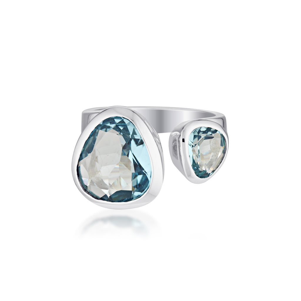 Evolution Duet Gemstone Ring | London Blue Quartz