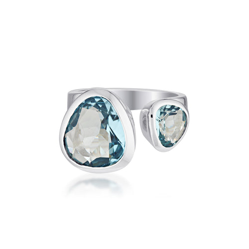 Evolution Duet Gemstone Ring | London Blue Quartz