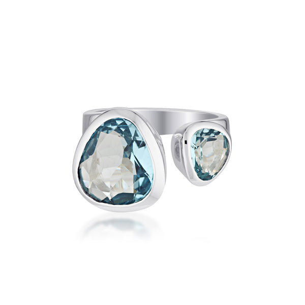 Evolution Duet Gemstone Ring | London Blue Quartz