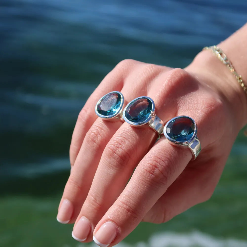 Evolution Ring London Blue Quartz - Sterling Silver