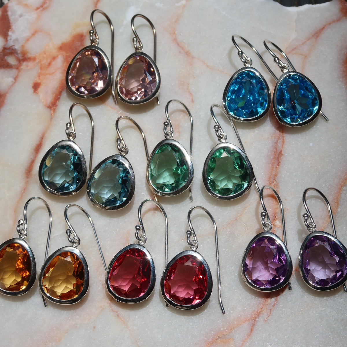 Evolution Swing Earrings - Purple Amethyst