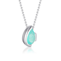 FLOAT™️ - Pear Cut Pendant - Sterling Silver & Paraiba Nano Quartz