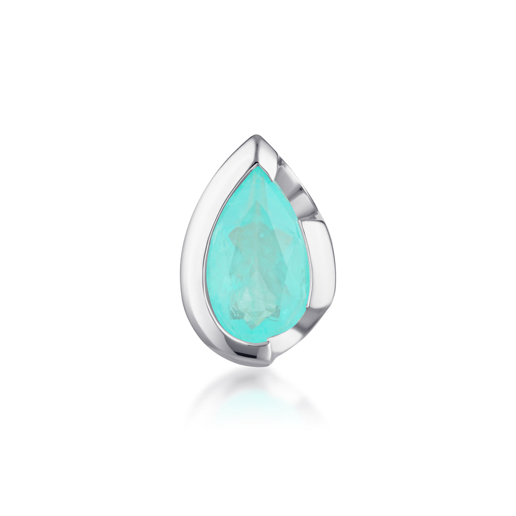 FLOAT™️ - Pear Cut Pendant - Sterling Silver & Paraiba Nano Quartz
