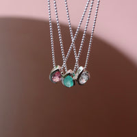 FLOAT™️ - Pear Cut Pendant - Sterling Silver & Paraiba Nano Quartz