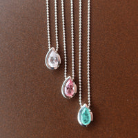 FLOAT™️ - Pear Cut Pendant - Sterling Silver & Paraiba Nano Quartz