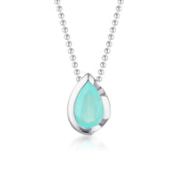 FLOAT™️ - Pear Cut Pendant - Sterling Silver & Paraiba Nano Quartz