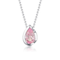 FLOAT™️ - Pear Cut Pendant - Sterling Silver & Rosie Corundum