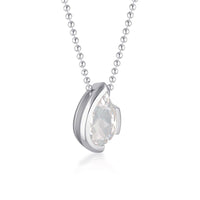 FLOAT™️ - Pear Cut Pendant - Sterling Silver & White Sapphire