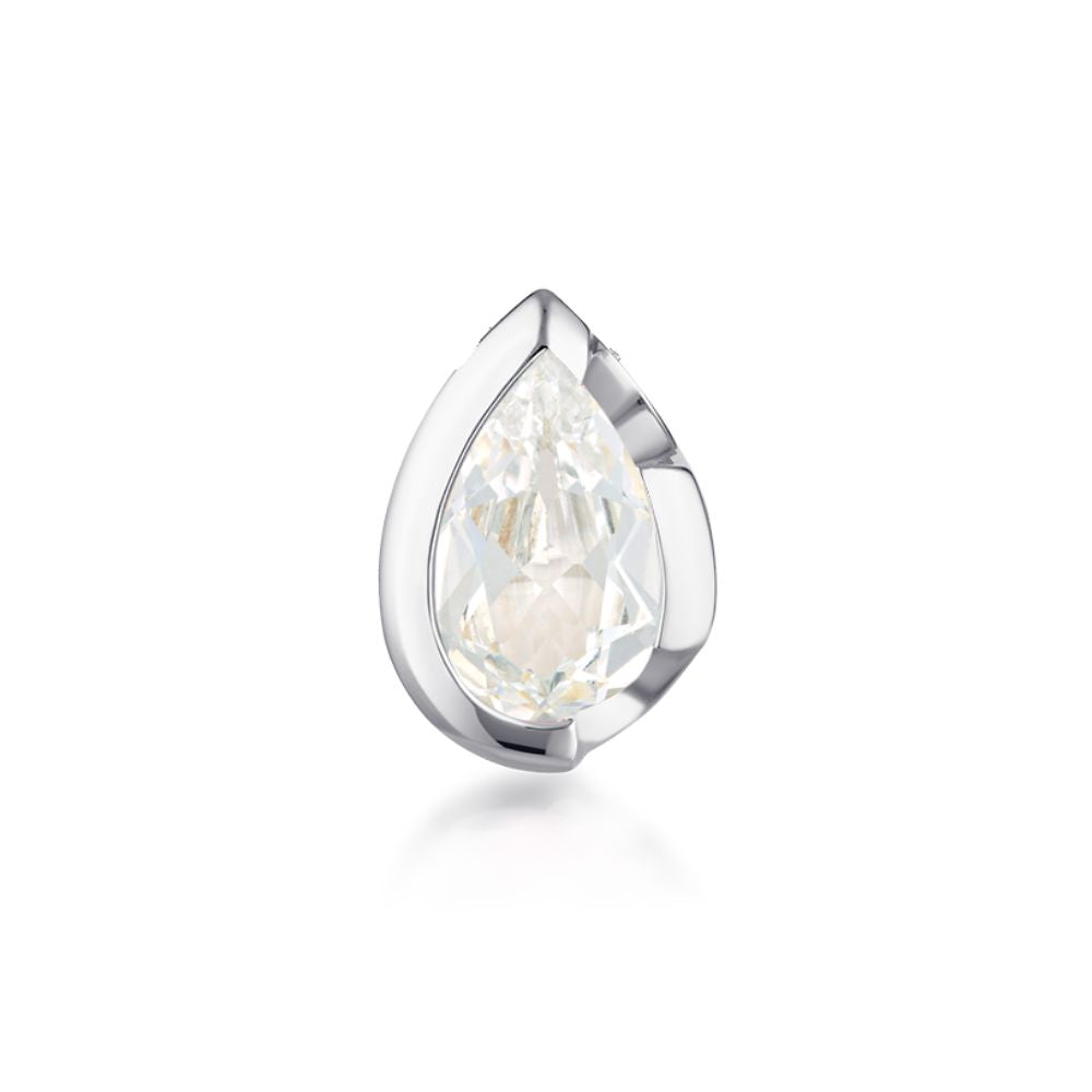 FLOAT™️ - Pear Cut Pendant - Sterling Silver & White Sapphire