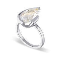 FLOAT™️ - Pear Cut Ring - Sterling Silver & White Sapphire
