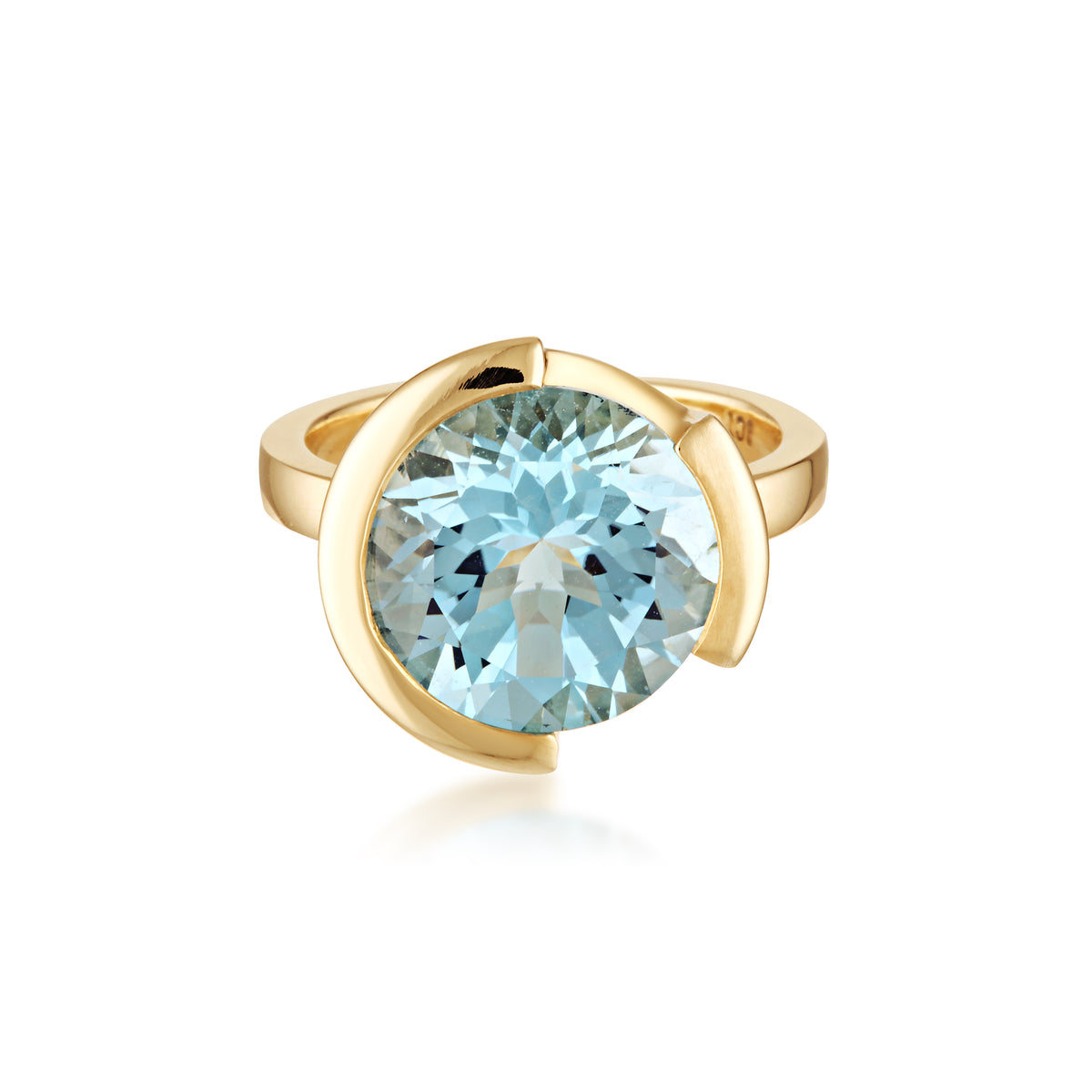 FLOAT™️ - Round Cut Blue Topaz Ring